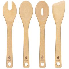 Natural elements 4-piece wood fibre utensil set