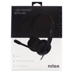 Nilox Auriculares estéreo USB 2.0 con micrófono