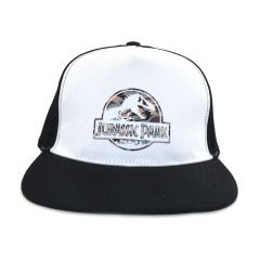 Jurassic park - logo (unisex white snapback cap) one size