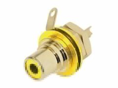 Rean - conector de chasis phono (rca) - contactos dorados - color amarillo