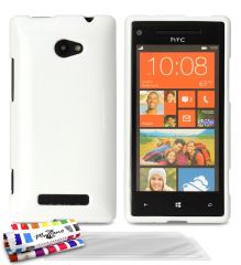 Muzzano F14079 - Funda para Windows Phone 8X, incluye 3 protectores de pantalla, color blanco
