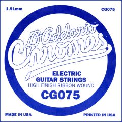 D'Addario CG075 - Cuerda para guitarra eléctrica de cromo, 0.075