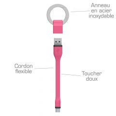Green E E GR1013, Cable Micro USB para Smartphone Android, Rosa, 10 cm, Pack of 2