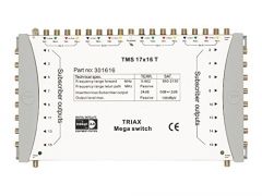 Triax TMS 17x16 T Divisor de señal para cable coaxial Gris - Splitter/Combinador de cables (Divisor de señal para cable coaxial, 75 Ω, 950-2150 MHz, Gris, F, 355 mm)