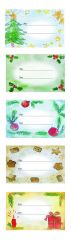 OUTLET Autocollant décoratif pour Noël, stickers, 5 motifs, 100 Pièces Dans une boîte distributrice