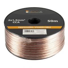 Libox kabel głośnikowy 2x1,50mm lb0008-50 cable de audio 50 m transparente