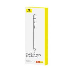 Baseus tablet tool pen smooth writing 2 with led indicator + active replaceable tip for ipad, with usb-a to lightning cable, white (p80015806211-02)