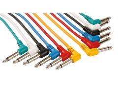 Juego de cables de conexión - conector de audio macho 6.35 mm 90° / conector de audio macho 6.35 mm 90° - mono - 1 m - 6 uds.