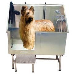 Bañera para perros apta para peluquerías caninas Ibáñez de Acero Inoxidable Niágara con Puerta