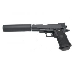 Pistola Galaxy G10 Negra con estabilizador - Pistola Muelle - 6 mm Aleación metal zinc Ref:G10AN