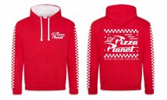Disney toy story - pizza planet logo (unisex red pullover hoodie) ex ex large