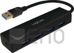 LogiLink UA0295 hub de interfaz USB 3.2 Gen 1 (3.1 Gen 1) Type-A 5000 Mbit/s Negro
