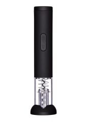 BarCraft – Sacacorchos Eléctrico con Cortador para Cápsula de Aluminio, Color Negro, 26,5 x 4,5 cm