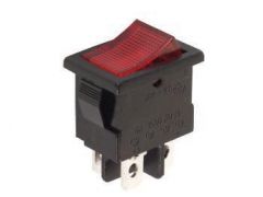 Interruptor de potencia basculante 5a - 250v spst on-off - piloto indicador rojo