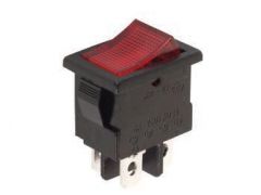 Interruptor de potencia basculante 5a - 250v dpst on-off - piloto indicador rojo