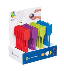 Colourworks brights display of 24 assorted coloured silicone mini spoon spatulas