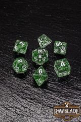 Rawblade transparent glitter  set dados green (7)