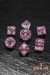 Rawblade transparent glitter  set dados pink (7)
