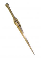 Daga de Galadriel (S0304) Réplica no oficial, el mango está realizado en acero acabado en dorado y plateado pulido. El tamaño total es de 46,5 cm la hoja de acero tiene un acabado dorado y cromado.
