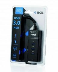 iBox IUH3FB hub de interfaz 5000 Mbit/s Negro
