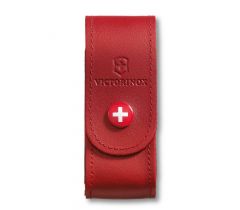 Estuche de piel Victorinox para cinturón, con presilla y botón de presión, color rojo, 35 gr, 100 x 35 mm, 4.0520.1B1