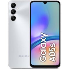 Teléfono Samsung Galaxy A05s. Color Plata (Silver). Dual Sim. 128 GB de Memoria Interna, 4 GB de RAM. Pantalla Super AMOLED Infinity U FHD+ de 6,7". Cámara Principal de 50 MP. Smartphone libre.