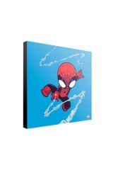 MERCHANDISING LICENCE Semic Marvel Wooden Wall Art Spider-Man by Skottie Young 30 x 30 cm Posters, multicolor, 12 x 12 inches, Porta merienda 3D Strong