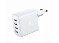 Travel charger with 4x usb 4a 20w white