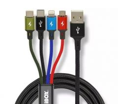 Cable i-box usb 4in1 2xusb-c, microusb, lightning