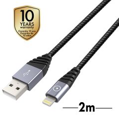 Muvit tiger cable usb lightning mfi 2,4a 2m gris