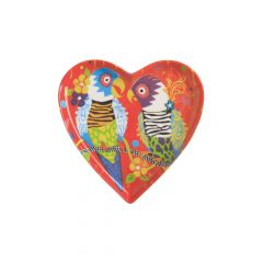 Maxwell & Williams Love Hearts Plato con Forma de Corazón con Diseño de Tigres de Porcelana, 15,5 cm – Rojo