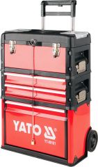 Yato yt-09101 pieza pequeña y caja de herramientas caja metálica para herramientas metal negro, rojo