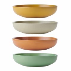 Kitchencraft idilica stoneware pasta bowls, set of 4, 21cm