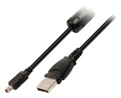 Valueline USB 2.0 A/Minolta 8p, 2m cable para cámara fotográfica Negro