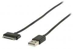 Valueline VLMB39100B20 cable de teléfono móvil Negro 2 m USB A Apple 30-pin