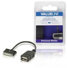 Valueline VLMB39205B02 cable de teléfono móvil Negro 0,2 m USB A Samsung 30-pin