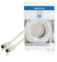 Valueline VLSB41300W100 cable coaxial 10 m F Blanco