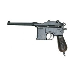 Replica de pistola C96, diseñada por Mauser de la época de las guerras mundiales 1914-1945, con caño ciego, no funciona, para decoración 