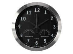 Reloj de pared de aluminio con termómetro & higrómetro - ø 35.5 cm