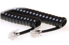 ACT Coiled phonehorn cable 1,5 m Negro
