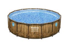 Bestway 56725 piscina sobre suelo piscina con anillo hinchable círculo azul, marrón