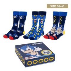 Sonic the hedgehog pack de 3 pares de calcetines sonic 35-41