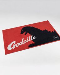 ItemLab Godzilla Silhouette Felpudo decorativo Rectangular Negro, Rojo, Blanco