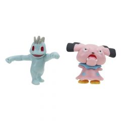 Pokémon pack de 2 figuras battle figure set machop, snubbull