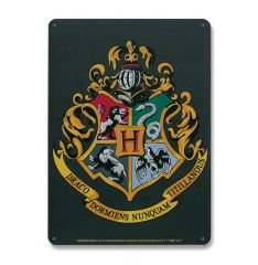 Harry potter placa de chapa hogwarts logo 15 x 21 cm