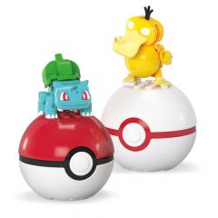 Pokémon kit de construcción mega poké ball collection: bulbasaur & psyduck