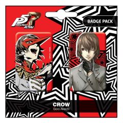 Persona 5 royal pack de chapas crow / goro akechi