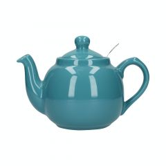 London Pottery Farmhouse 74602 - Tetera de cerámica con infusor para té en hojas sueltas, color aqua, 6 tazas (1,5 l)