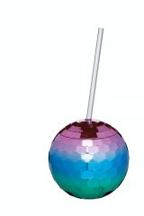 BARCRAFT Novelty Disco Ball Copa de Cóctel, Multicolor, 560 ml (19.5 fl oz)