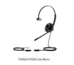 Yealink YHS34 Lite Mono Auriculares Alámbrico Diadema Oficina/Centro de llamadas Negro